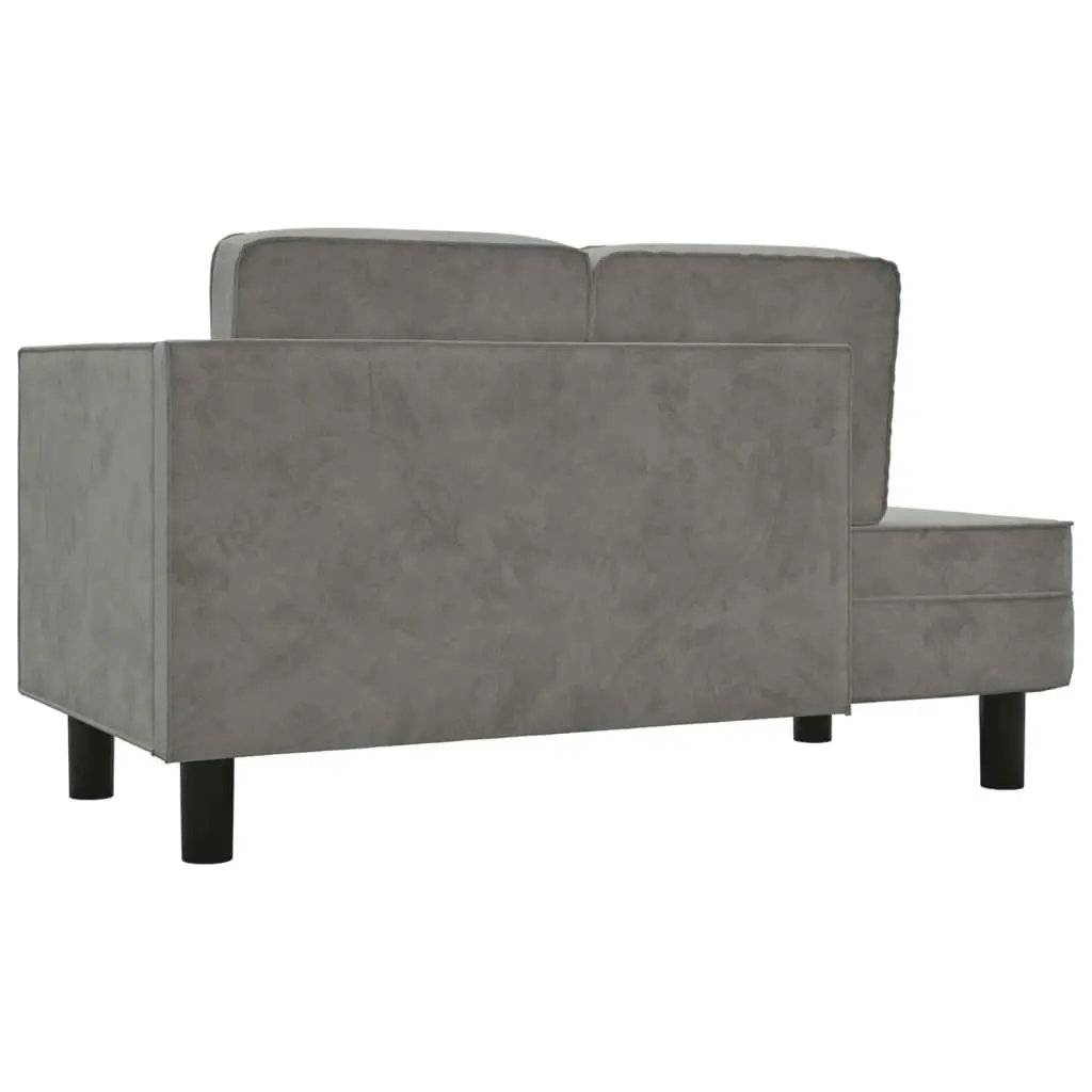 Chaise Lounge with Cushions and Bolster Light Grey Velvet 340703