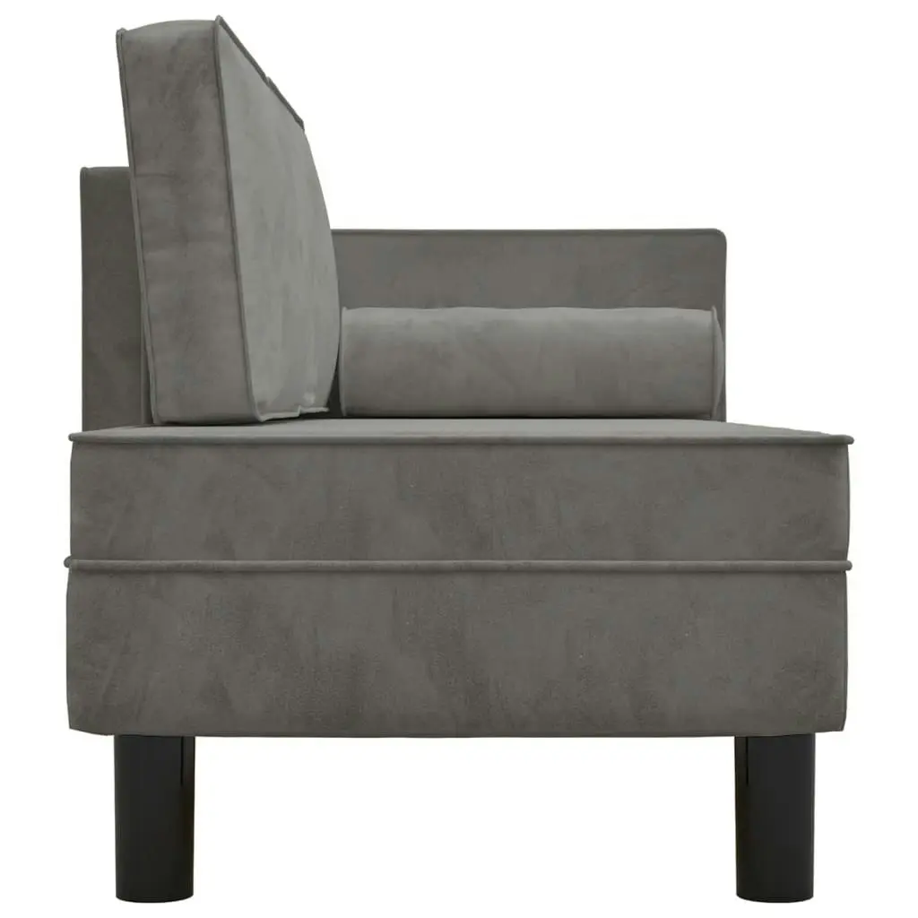 Chaise Lounge with Cushions and Bolster Light Grey Velvet 340703