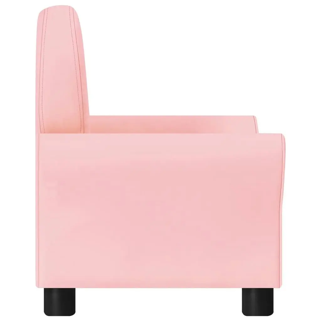 Children Sofa Pink Faux Leather 325523