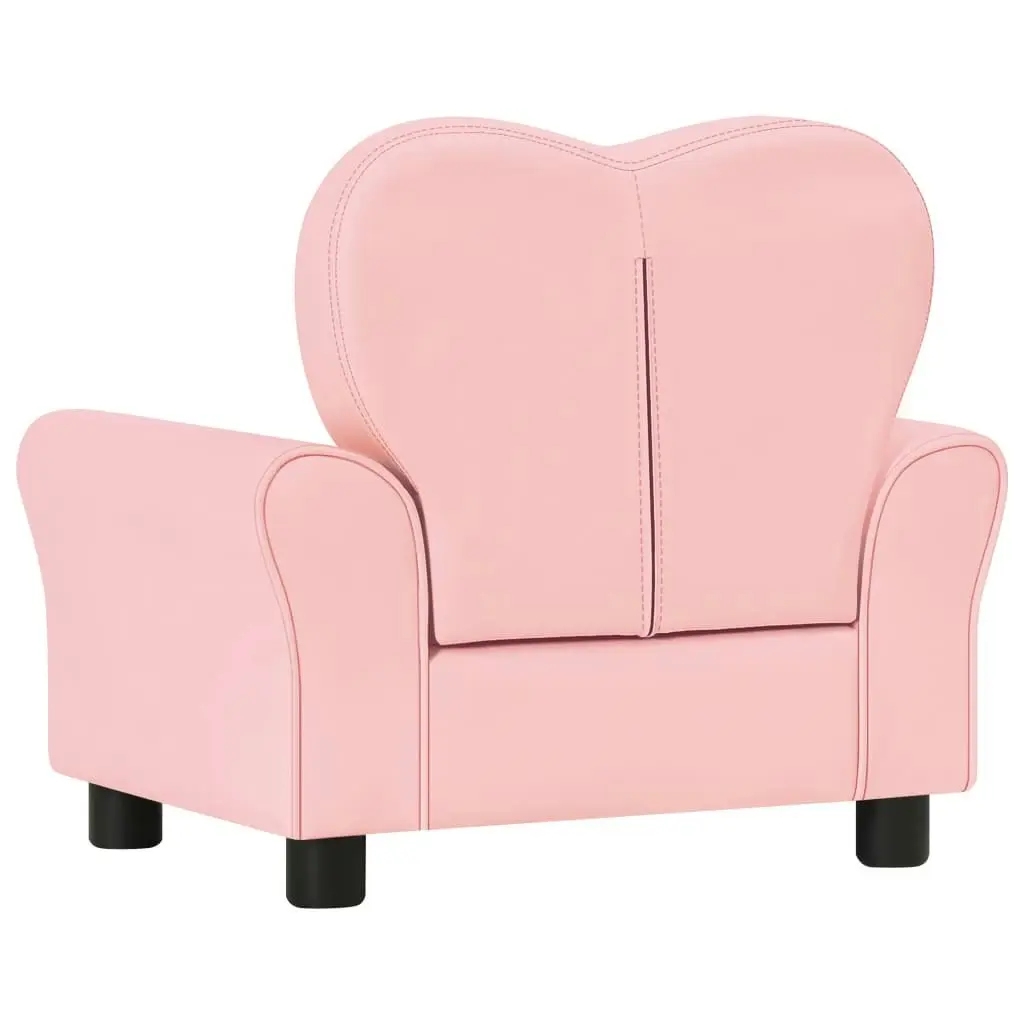 Children Sofa Pink Faux Leather 325523