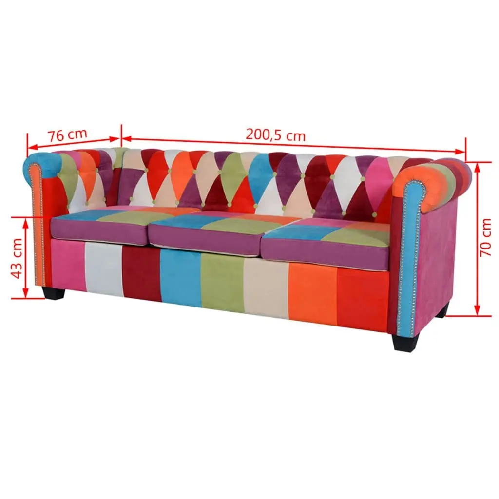 Chesterfield Sofa 3-Seater Fabric 243181