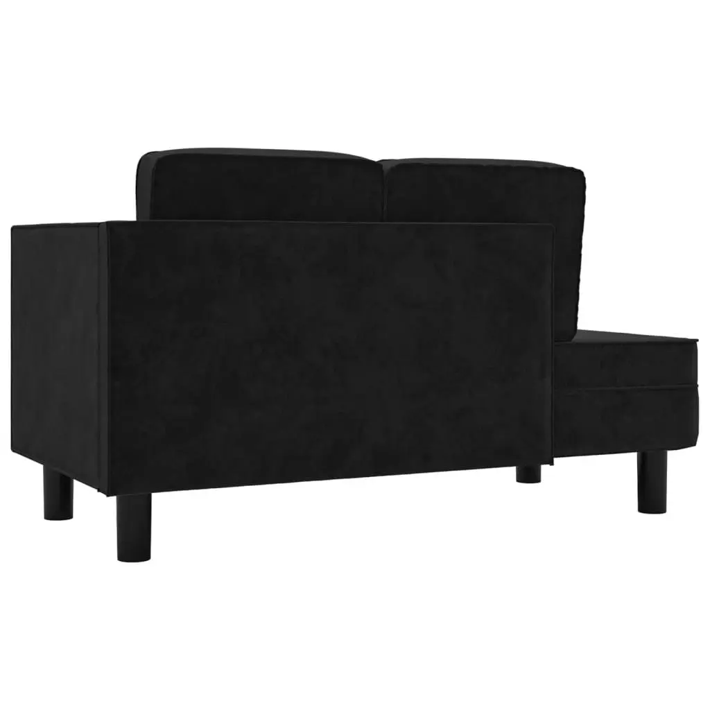 Chaise Lounge with Cushions and Bolster Black Velvet 340709