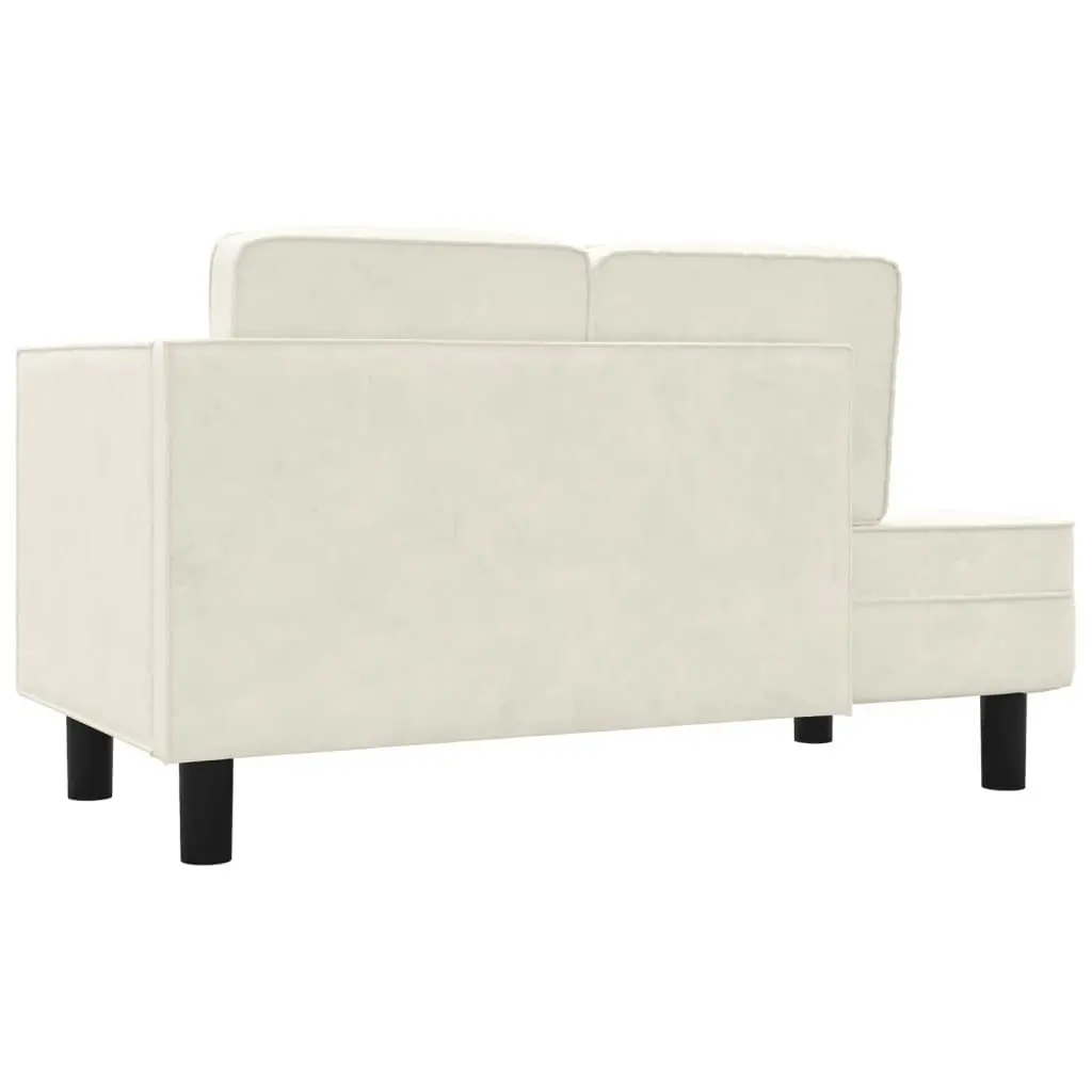 Chaise Lounge with Cushions and Bolster Cream Velvet 340712