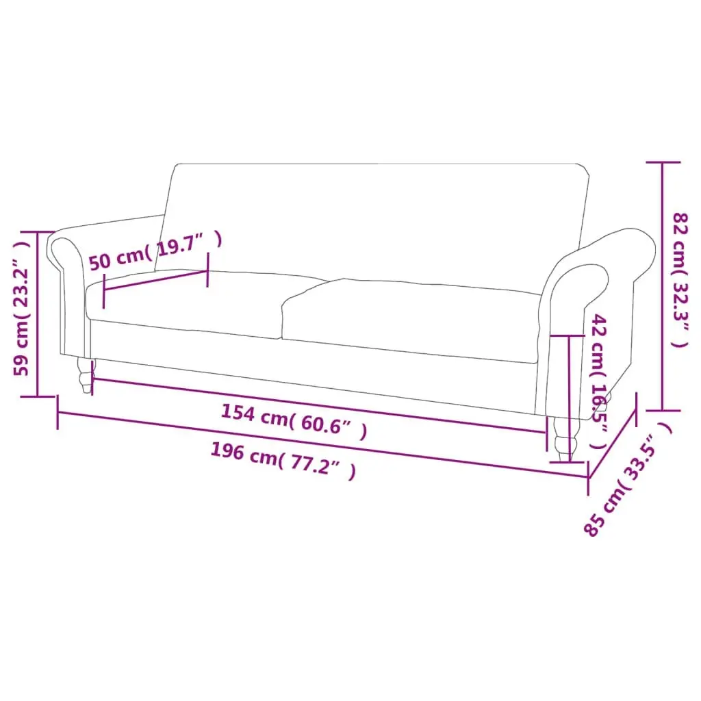 Convertible 2-Seater Sofa with Armrests Artificial Suede Brown 245584