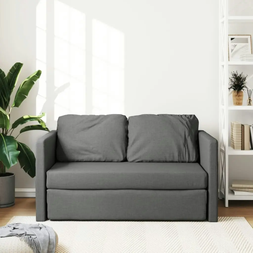 Floor Sofa Bed 2-in-1 Dark Grey 112x174x55 cm Fabric 353965