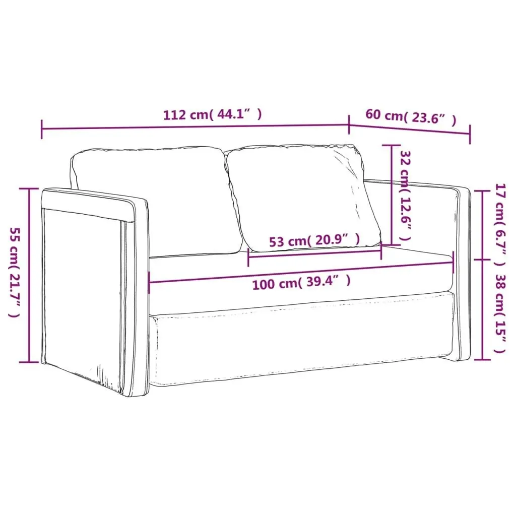 Floor Sofa Bed 2-in-1 Dark Grey 112x174x55 cm Fabric 353965