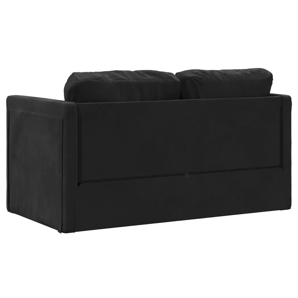 Floor Sofa Bed 2-in-1 Black 122x204x55 cm Velvet 353959