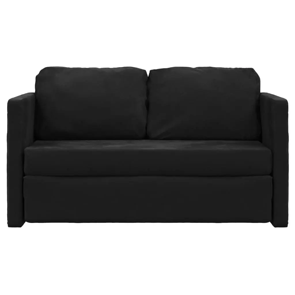 Floor Sofa Bed 2-in-1 Black 122x204x55 cm Velvet 353959