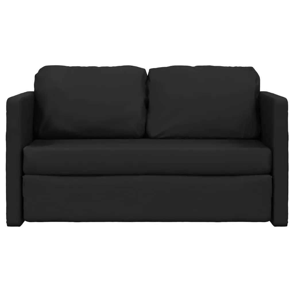 Floor Sofa Bed 2-in-1 Black 112x174x55 cm Faux Leather 353973