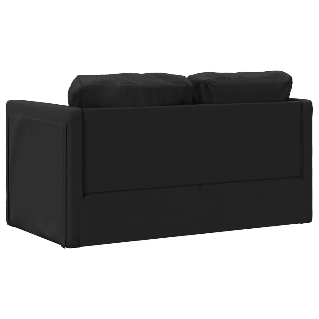 Floor Sofa Bed 2-in-1 Black 112x174x55 cm Faux Leather 353973