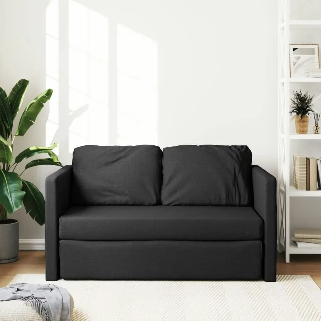 Floor Sofa Bed 2-in-1 Black 112x174x55 cm Fabric 353966