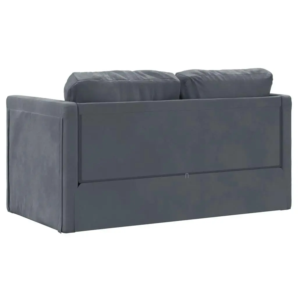 Floor Sofa Bed 2-in-1 Dark Grey 122x204x55 cm Velvet 353958