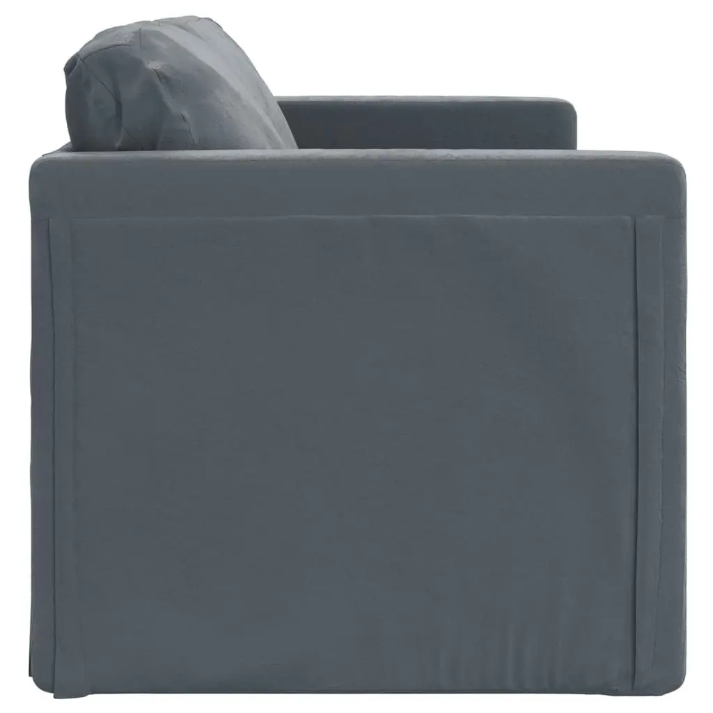 Floor Sofa Bed 2-in-1 Dark Grey 122x204x55 cm Velvet 353958