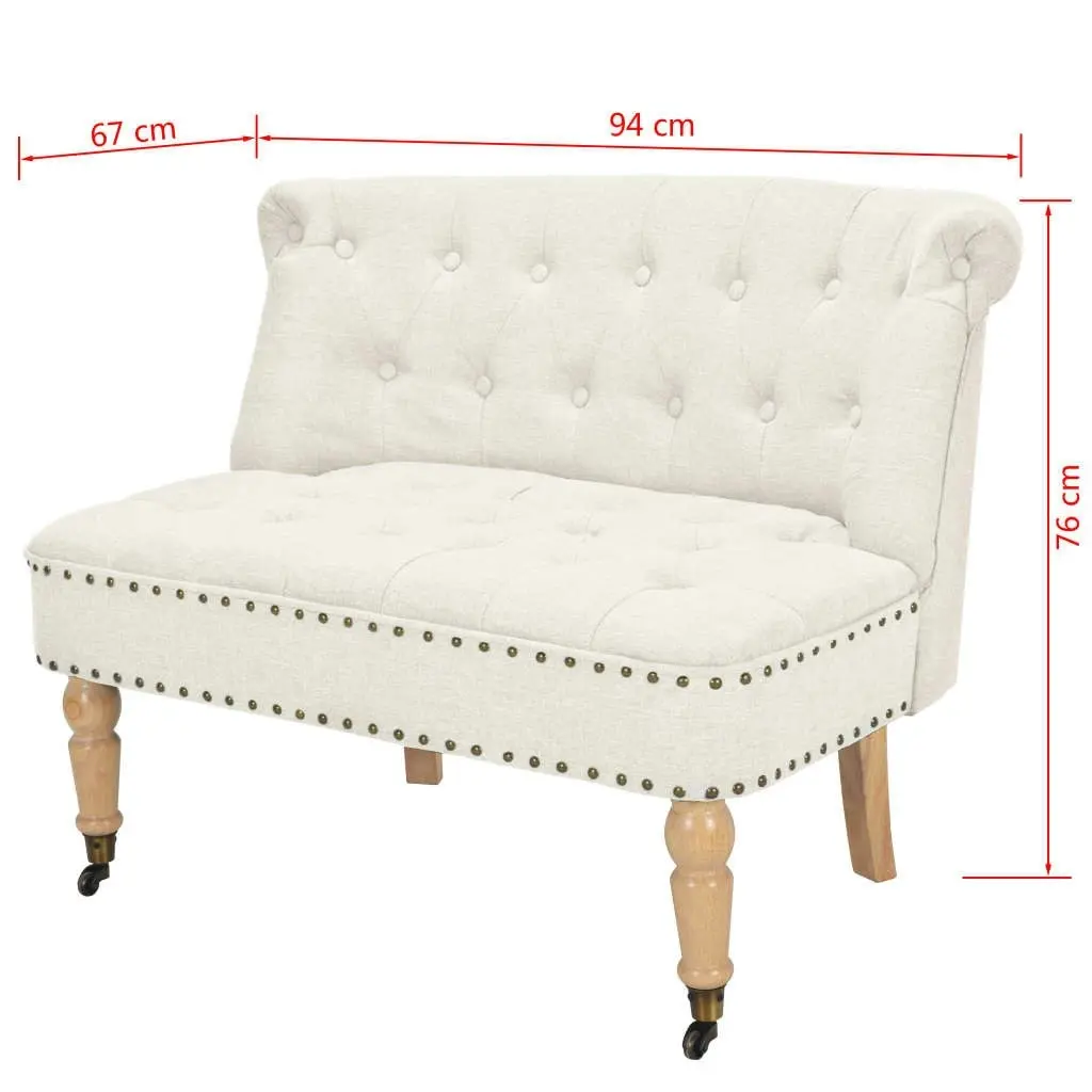 Loveseat Fabric 94x67x76 cm White 244706