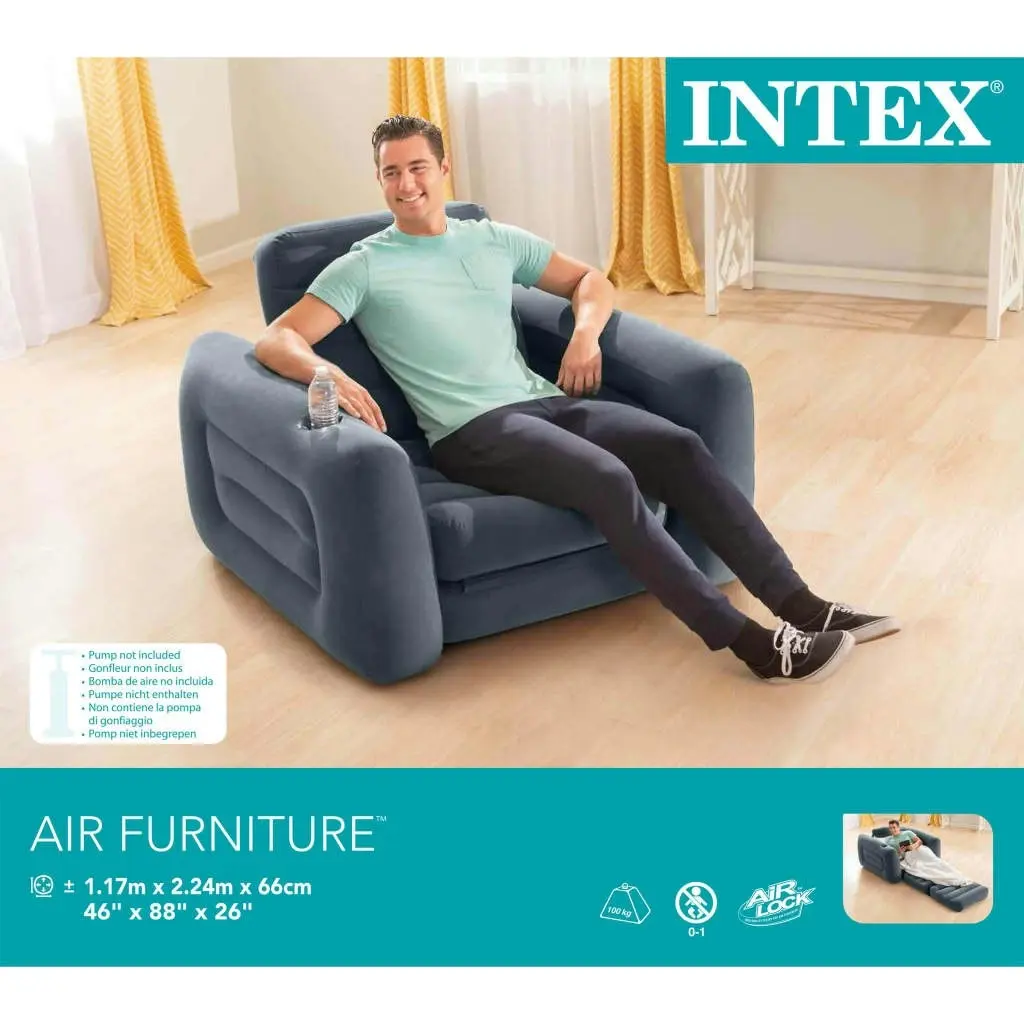 Intex Pull-Out Chair 117x224x66 cm Dark Grey 3202940