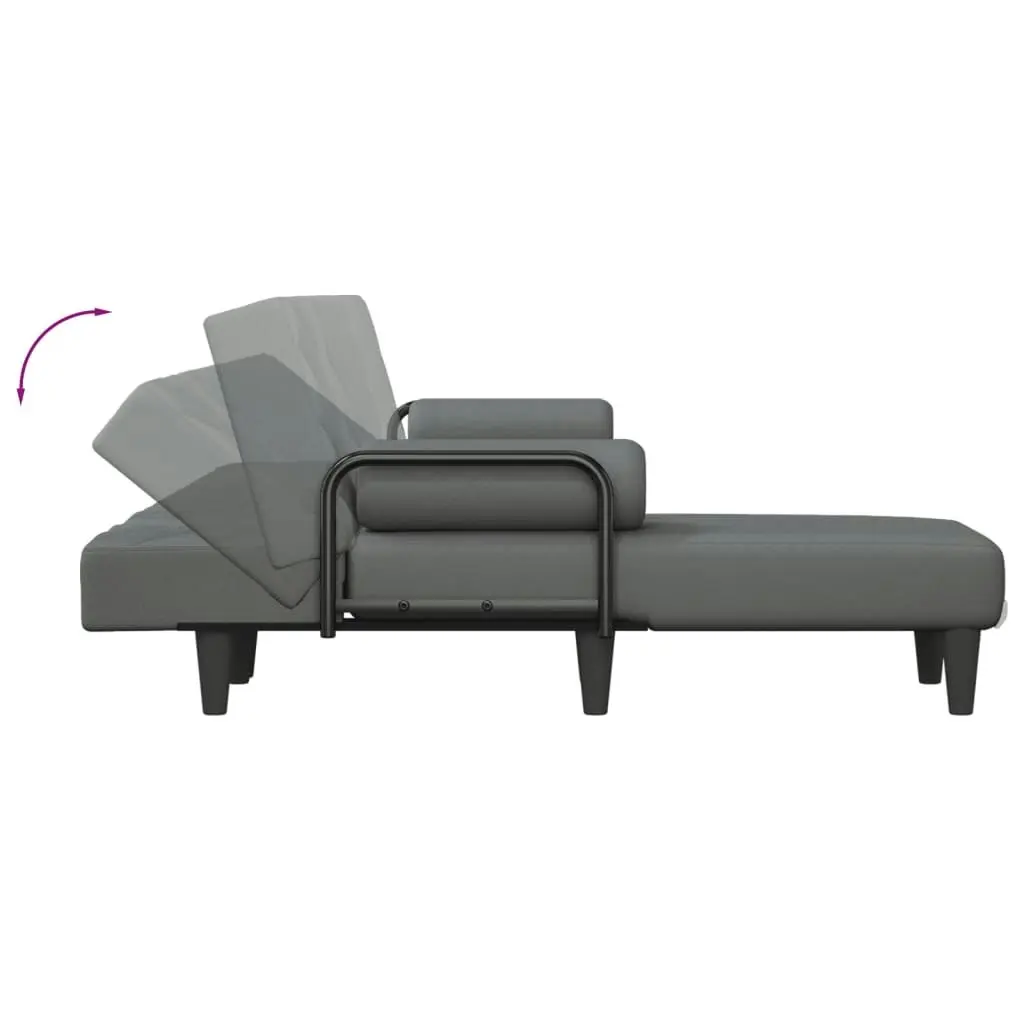 L-shaped Sofa Bed Dark Grey 260x140x70 cm Fabric 3157270