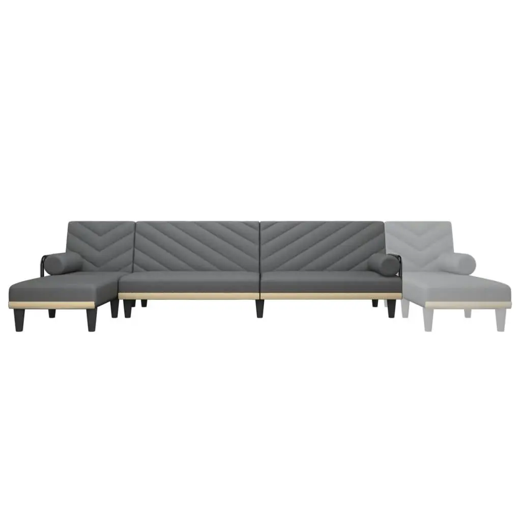 L-shaped Sofa Bed Dark Grey 260x140x70 cm Fabric 3157270