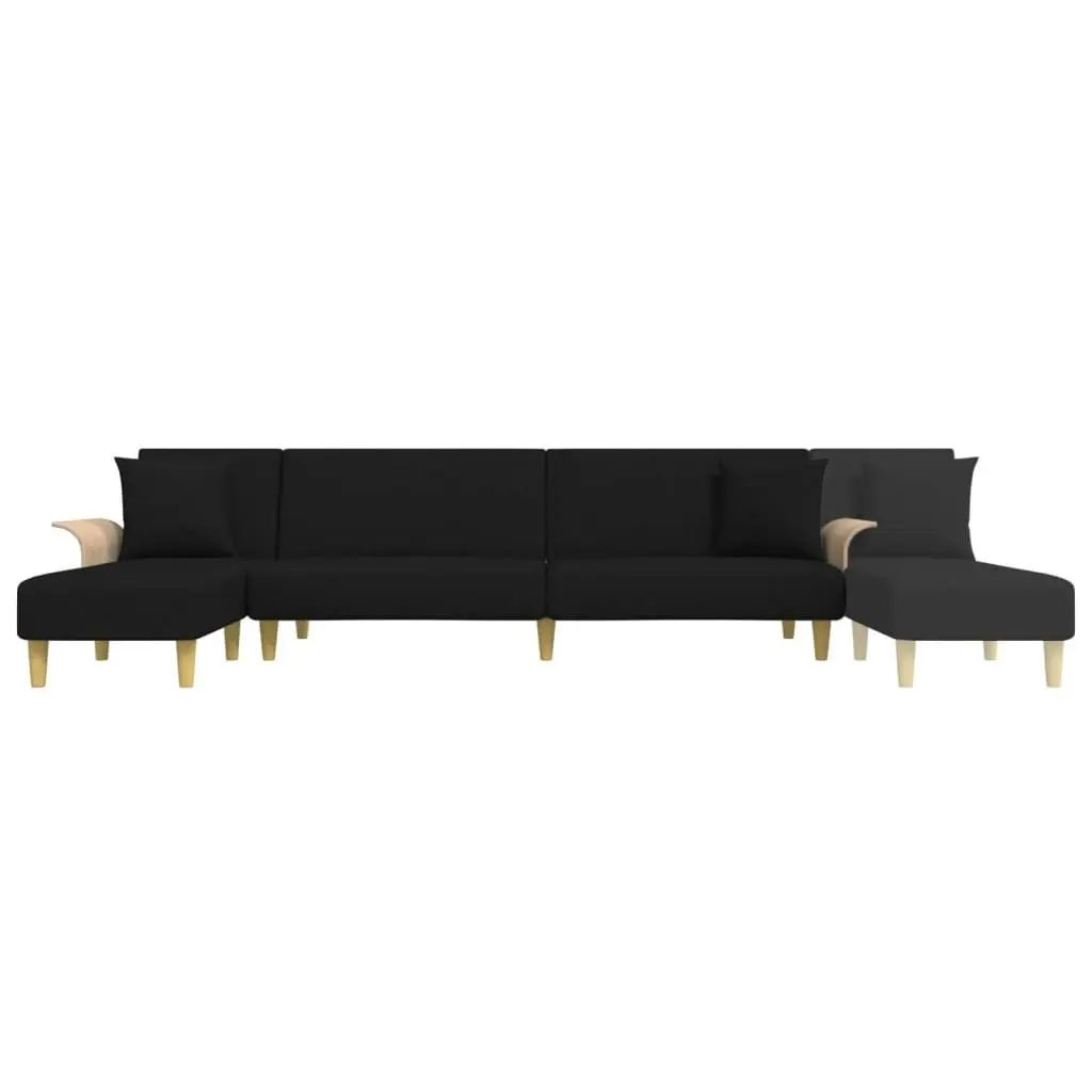 L-shaped Sofa Bed Black 279x140x70 cm Fabric 3157213