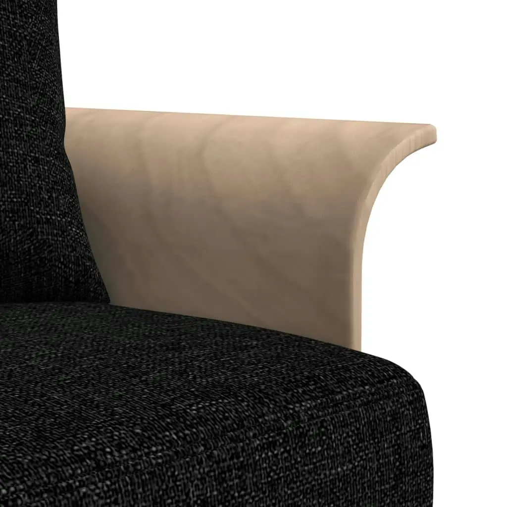 L-shaped Sofa Bed Black 279x140x70 cm Fabric 3157213