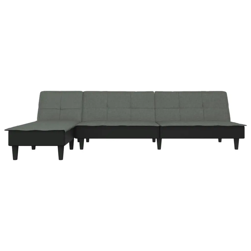 L-shaped Sofa Bed Dark Grey 255x140x70 cm Fabric 3157257