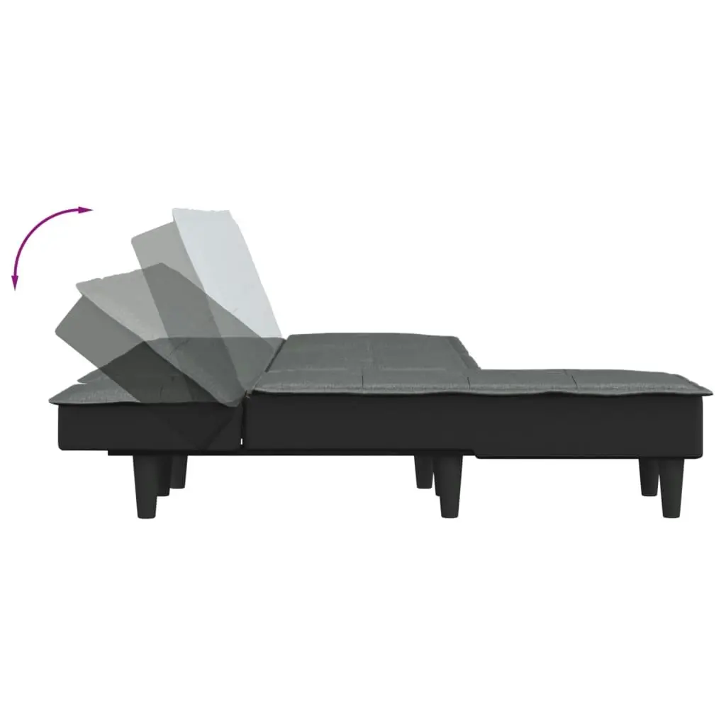 L-shaped Sofa Bed Dark Grey 255x140x70 cm Fabric 3157257