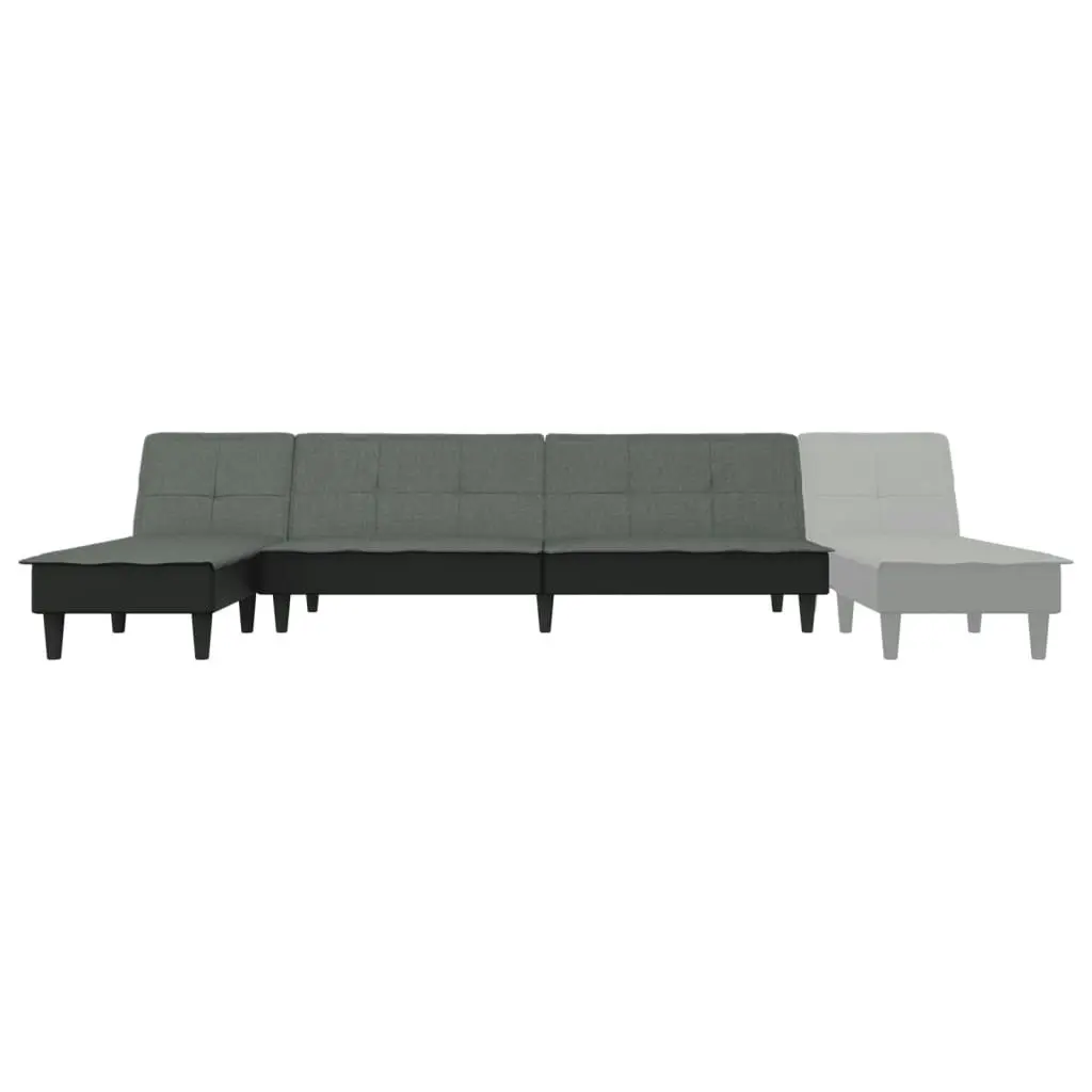 L-shaped Sofa Bed Dark Grey 255x140x70 cm Fabric 3157257