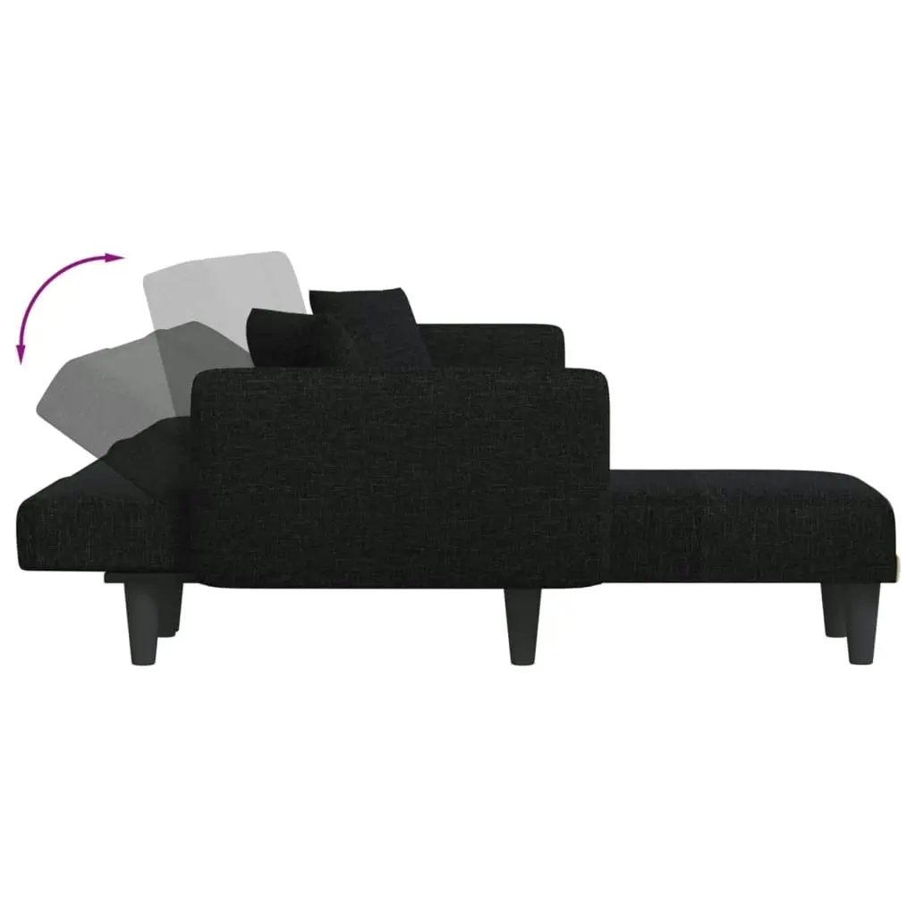 L-shaped Sofa Bed Black 275x140x70 cm Fabric 3157231