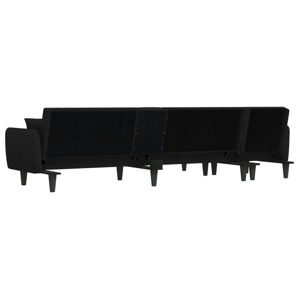 L-shaped Sofa Bed Black 275x140x70 cm Fabric 3157231