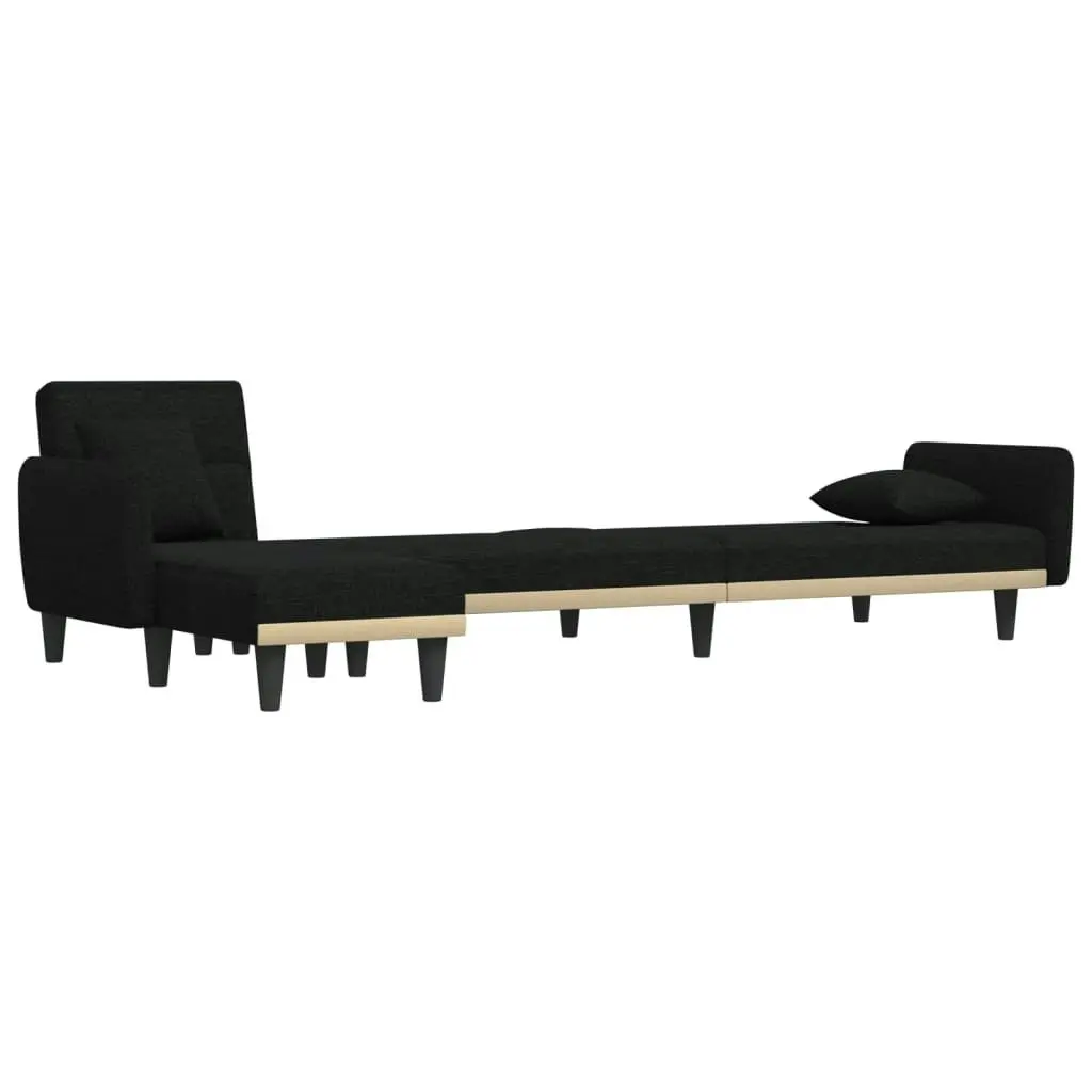 L-shaped Sofa Bed Black 275x140x70 cm Fabric 3157231