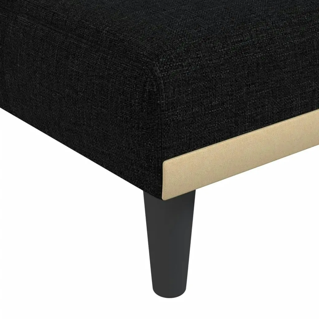 L-shaped Sofa Bed Black 255x140x70 cm Fabric 3157228