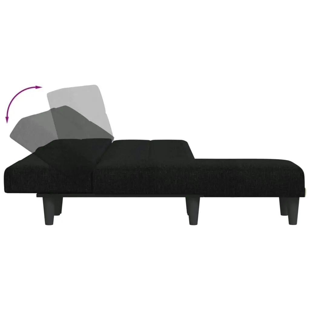 L-shaped Sofa Bed Black 255x140x70 cm Fabric 3157228