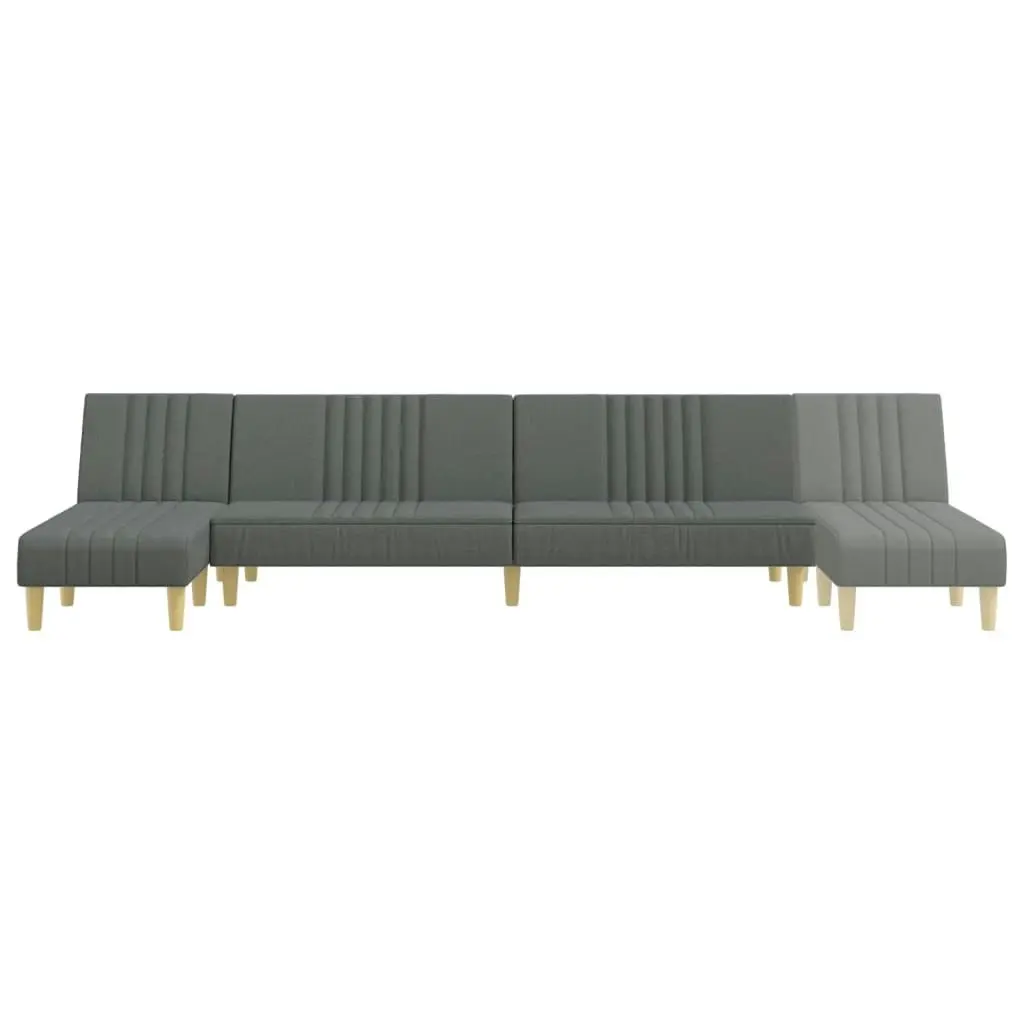 L-shaped Sofa Bed Dark Grey 255x140x70 cm Fabric 3157236