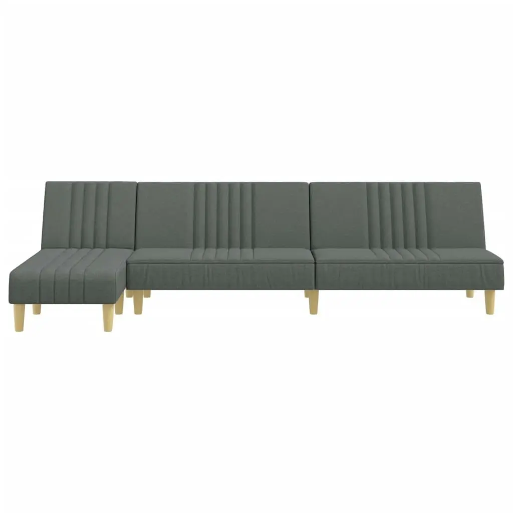 L-shaped Sofa Bed Dark Grey 255x140x70 cm Fabric 3157236