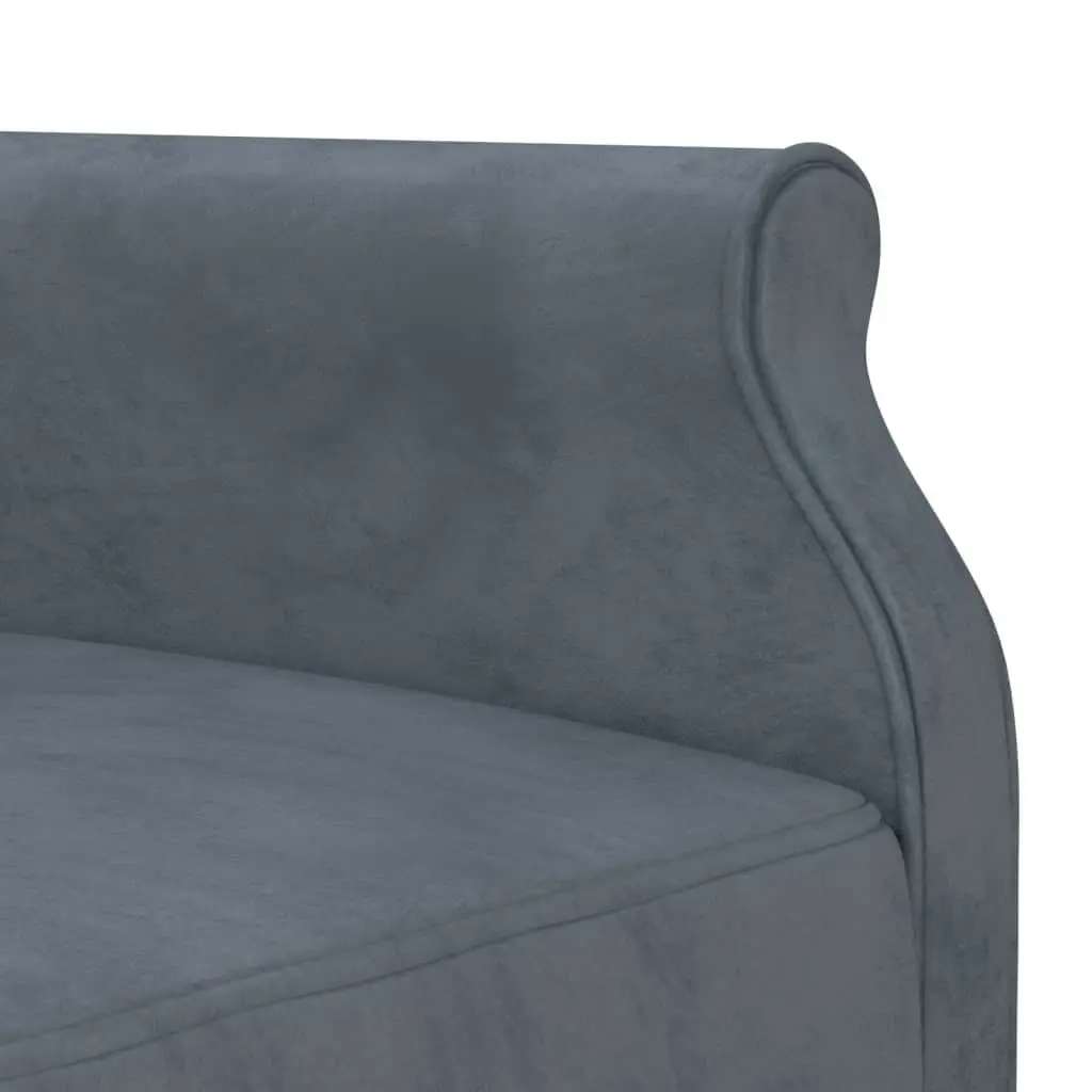 L-shaped Sofa Bed Dark Grey 271x140x70 cm Velvet 3157277