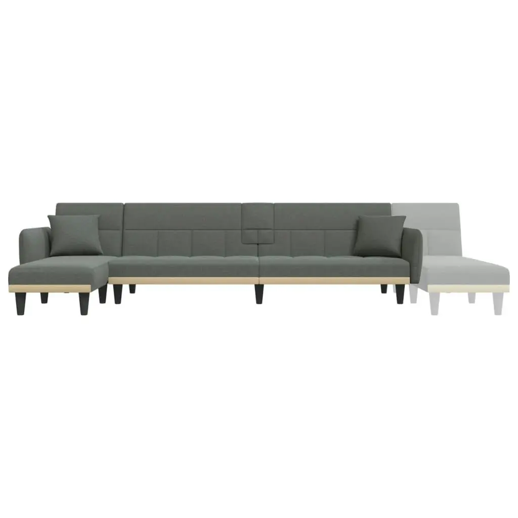 L-shaped Sofa Bed Dark Grey 275x140x70 cm Fabric 3157230