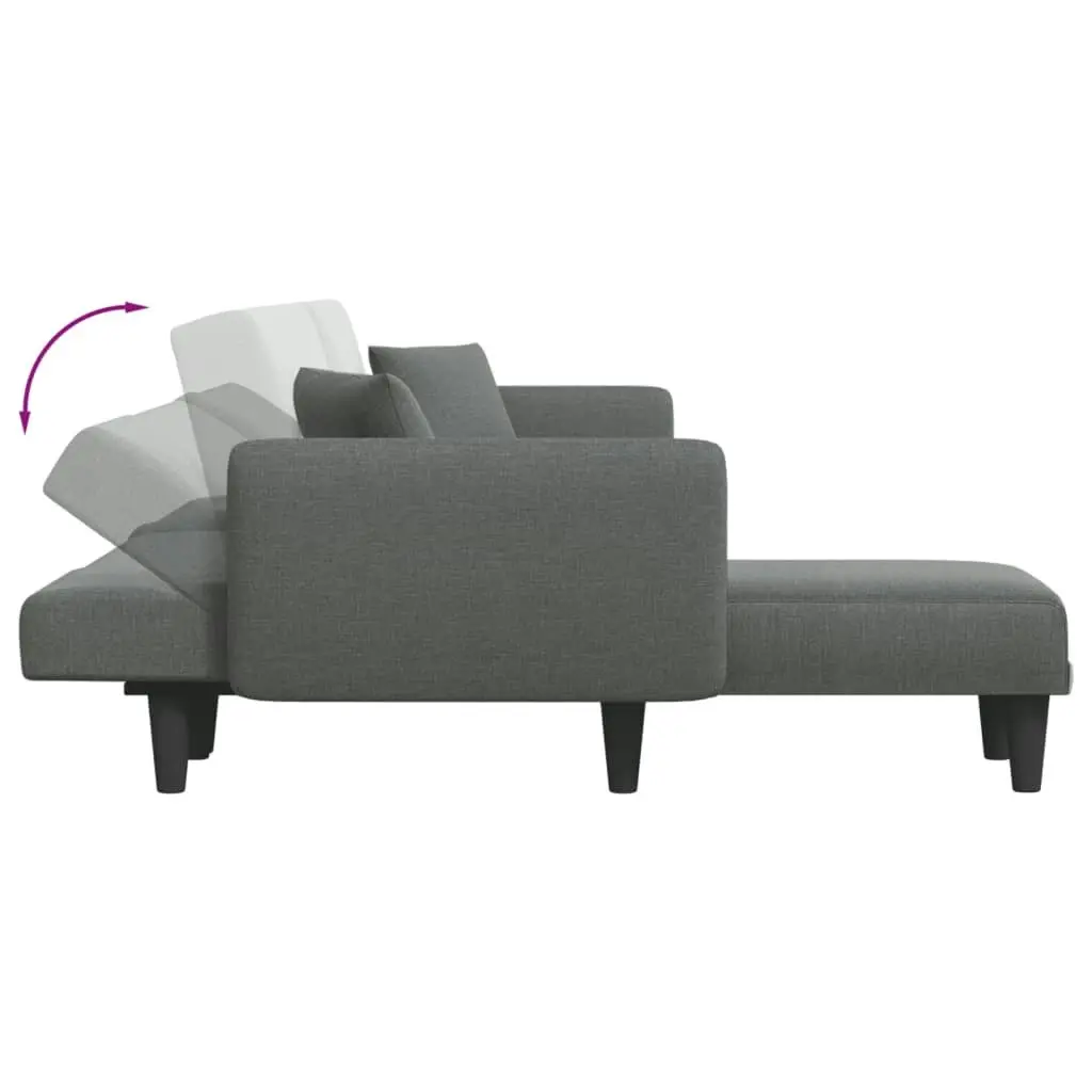 L-shaped Sofa Bed Dark Grey 275x140x70 cm Fabric 3157230