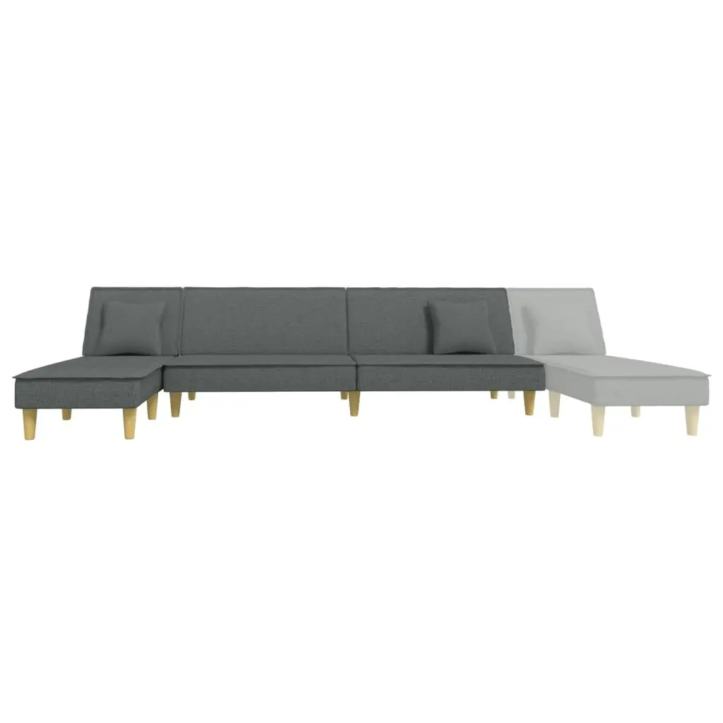 L-shaped Sofa Bed Dark Grey 255x140x70 cm Fabric 3157248