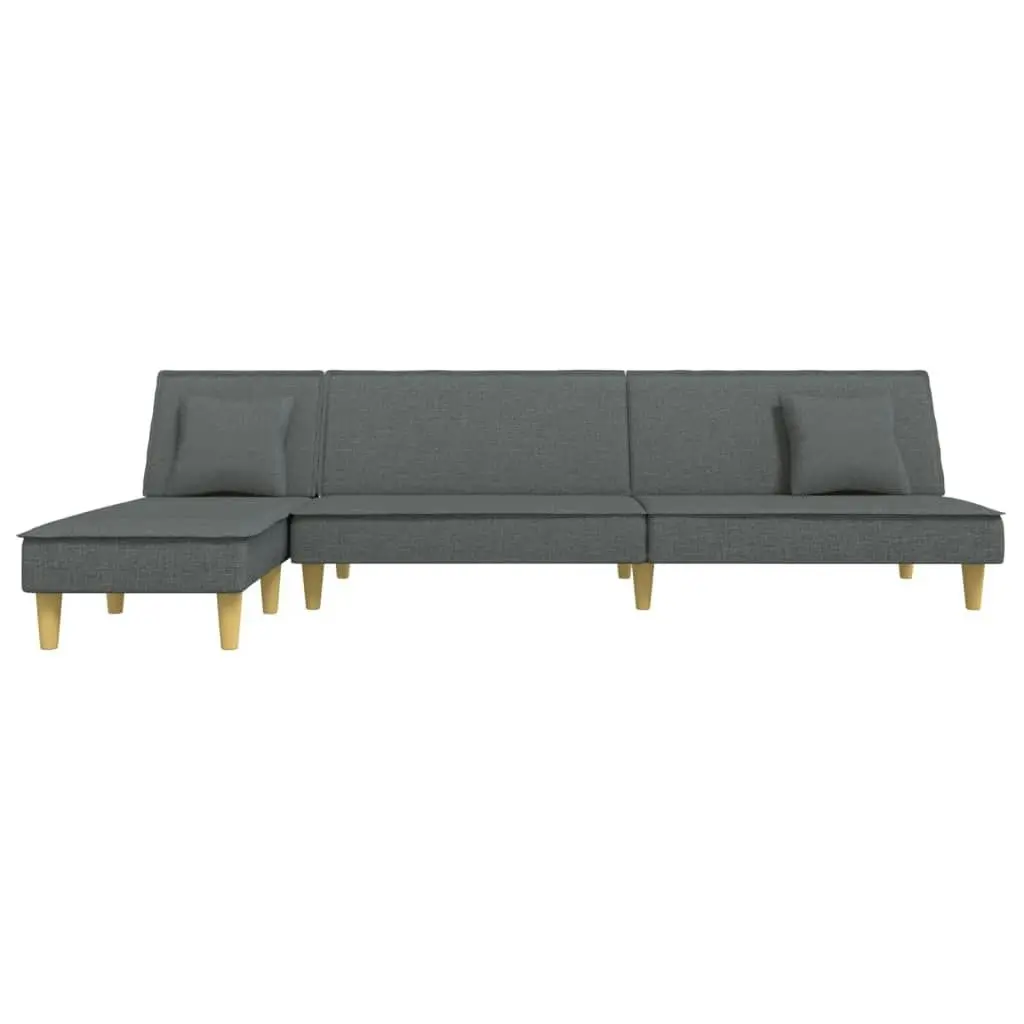 L-shaped Sofa Bed Dark Grey 255x140x70 cm Fabric 3157248