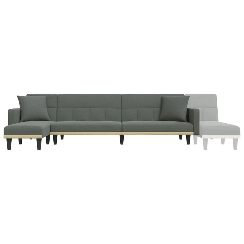 L-shaped Sofa Bed Dark Grey 275x140x70 cm Fabric 3157233