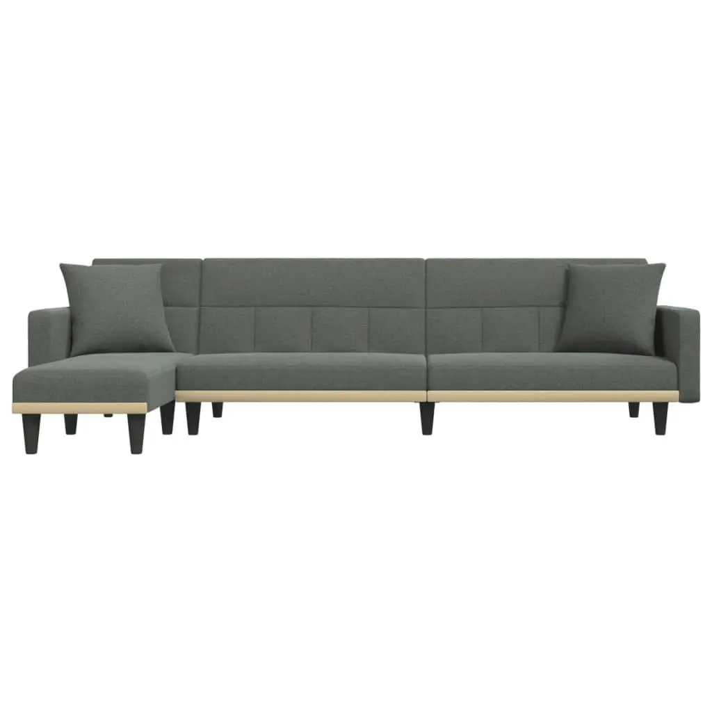 L-shaped Sofa Bed Dark Grey 275x140x70 cm Fabric 3157233