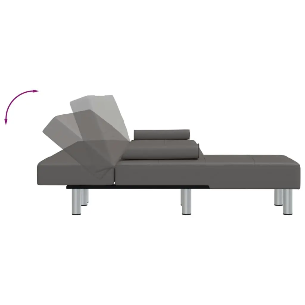 L-shaped Sofa Bed Grey 255x140x70 cm Faux Leather 3157267