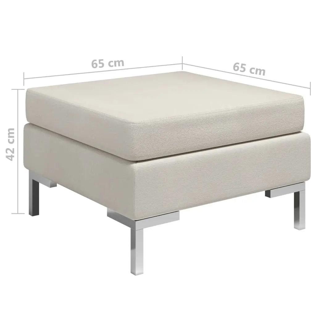 Sectional Footrest with Cushion Farbic Cream 286992