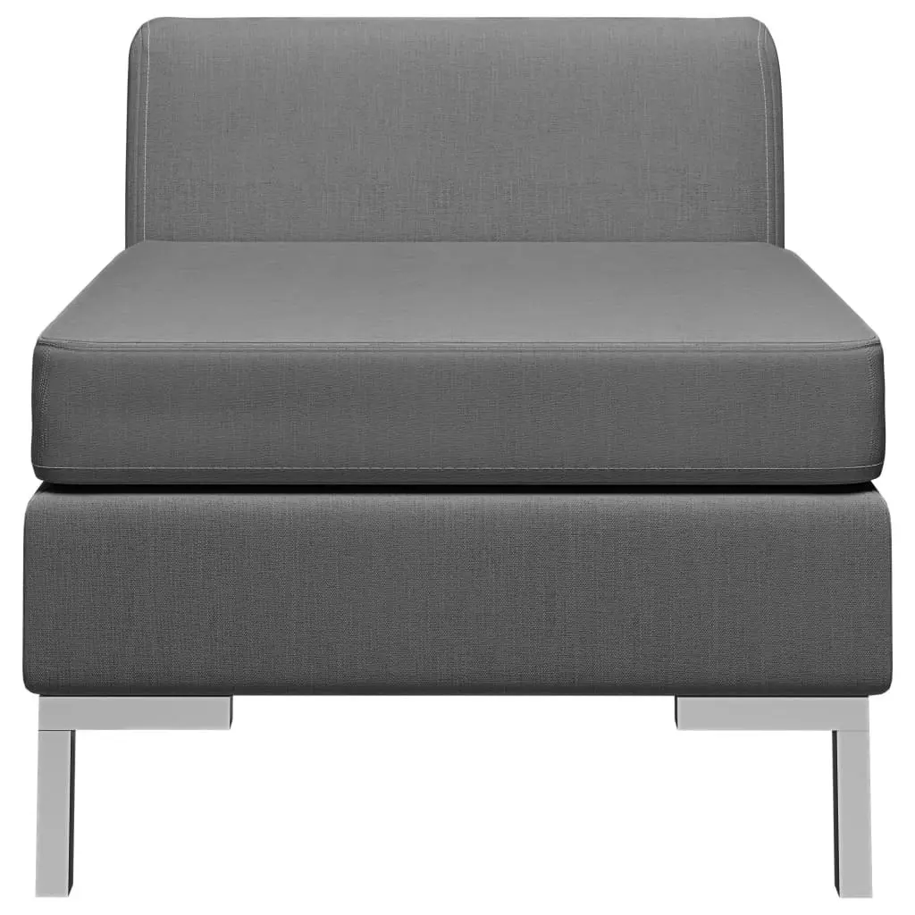 Sectional Middle Sofa with Cushion Fabric Dark Grey 287001