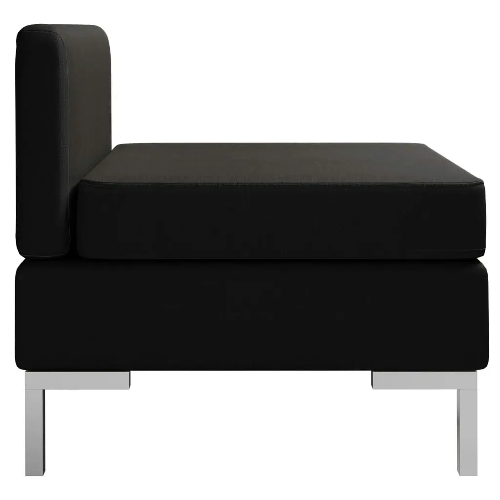 Sectional Middle Sofa with Cushion Fabric Black 287006