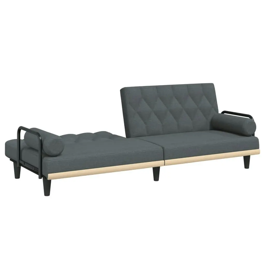 Sofa Bed with Armrests Dark Grey Fabric 351938