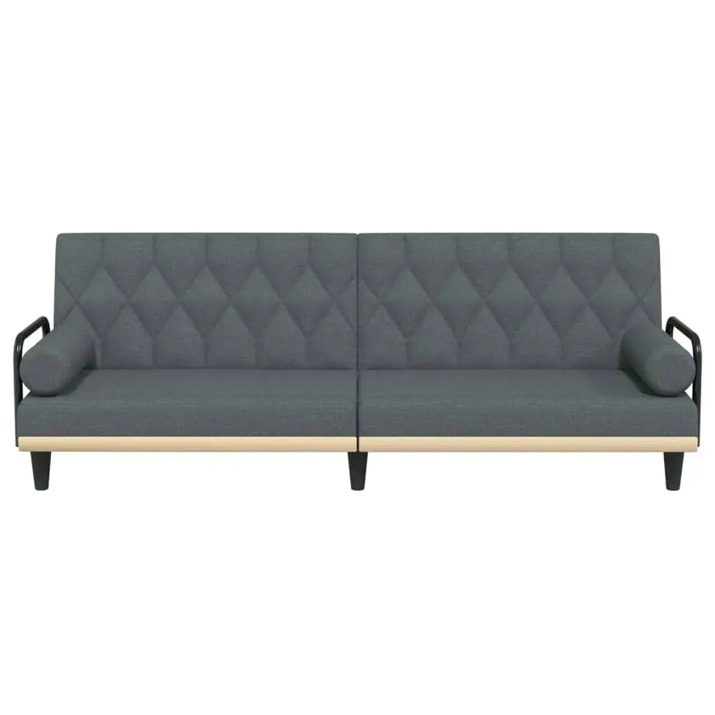 Sofa Bed with Armrests Dark Grey Fabric 351938