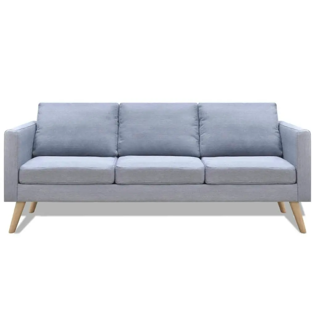 Sofa 3-Seater Fabric Light Grey 242219