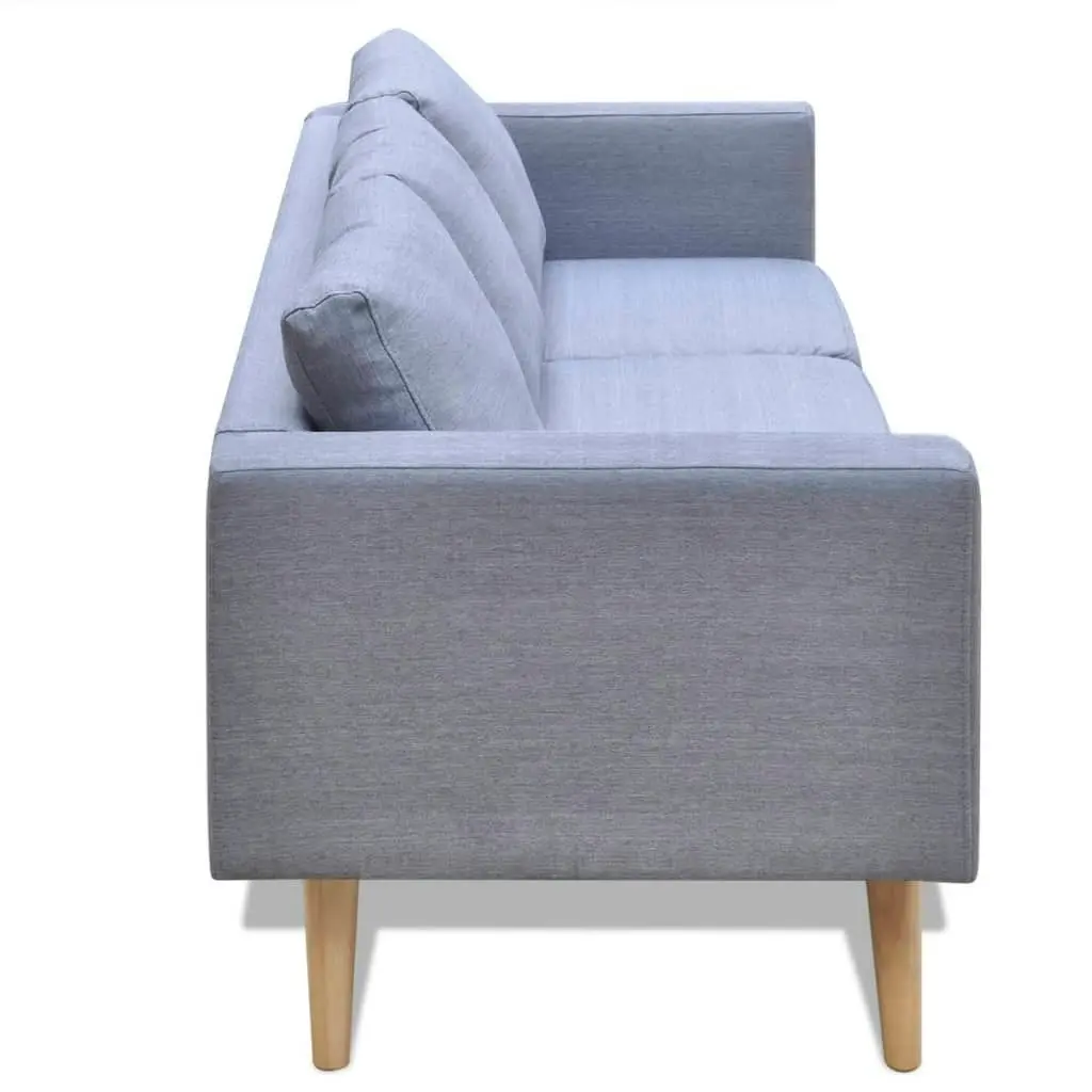 Sofa 3-Seater Fabric Light Grey 242219