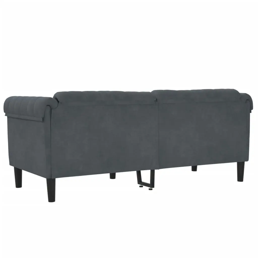 Sofa 2-Seater Dark Grey Velvet 372576