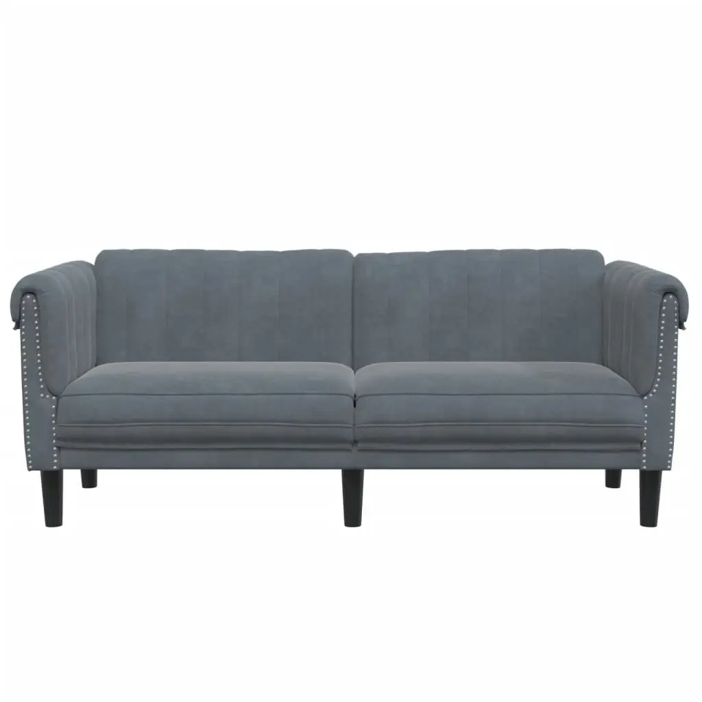 Sofa 2-Seater Dark Grey Velvet 372576